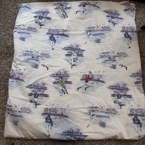 Pottery Barn Kids Sports Duvet Full & 2 Pillowcase Baseball Football Soccer VTG